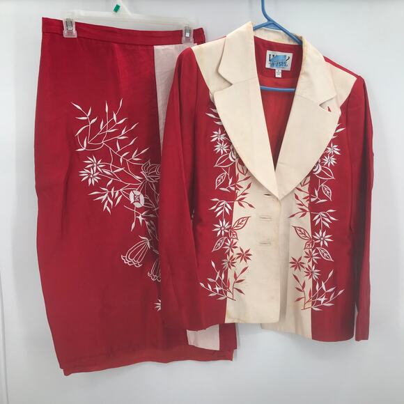 Unhy New York 2 Piece Skirt Suit Jacket A-Line 10 - Picture 1 of 12